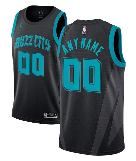 Men's Charlotte Hornets Active Player Custom 2018/19 Black City Edition Swingman Stitched Basketball Jersey